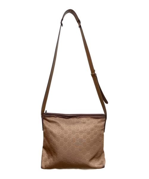 GUCCI（グッチ）GUCCI (グッチ) GGロゴナイロンショルダーバッグ ブラウン サイズ:-の古着・服飾アイテム