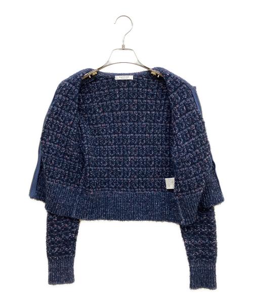 MACPHEE（マカフィー）MACPHEE (マカフィー) ツイードジャガードジップアップカーディガン マルチカラー サイズ:Sの古着・服飾アイテム