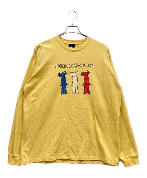 JAMIROQUAI（ジャミロクワイ）JAMIROQUAI (ジャミロクワイ) JOURNAL STANDARD relume (ジャーナルスタンダード レリューム) 別注 ロングスリーブ プリントTシャツ イエロー サイズ:Lの古着・服飾アイテム