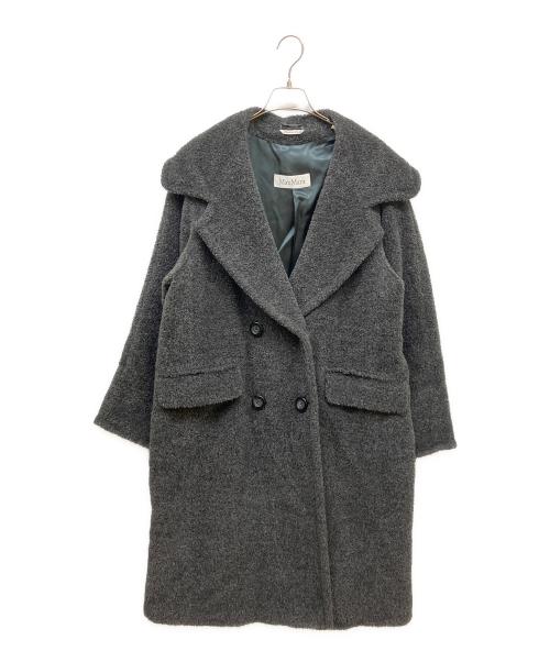 MaxMara（マックスマーラ）MaxMara (マックスマーラ) アルパカウールブレンドダブルブレストコート グレー サイズ:38の古着・服飾アイテム