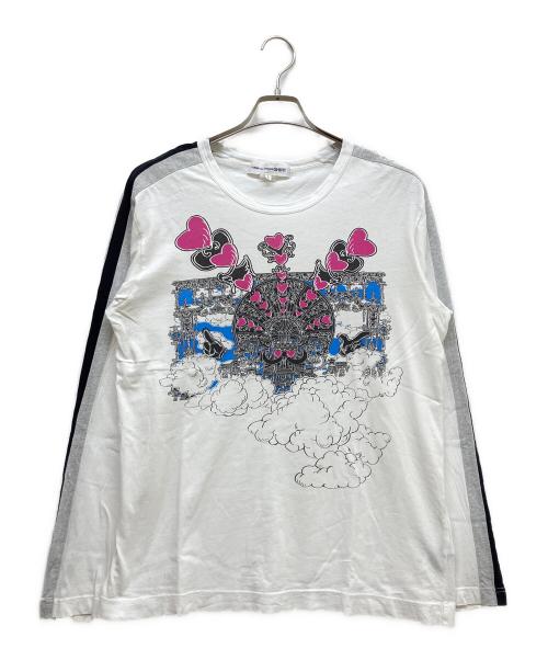 COMME des GARCONS SHIRT（コムデギャルソンシャツ）COMME des GARCONS SHIRT (コムデギャルソンシャツ) プリントカットソー ホワイト サイズ:SIZE Lの古着・服飾アイテム