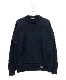 DSQUARED2（ディースクエアード）の古着「ダメージ加工ニット」｜ブラック
