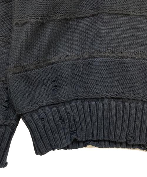 DSQUARED2（ディースクエアード）DSQUARED2 (ディースクエアード) ダメージ加工ニット ブラック サイズ:Mの古着・服飾アイテム