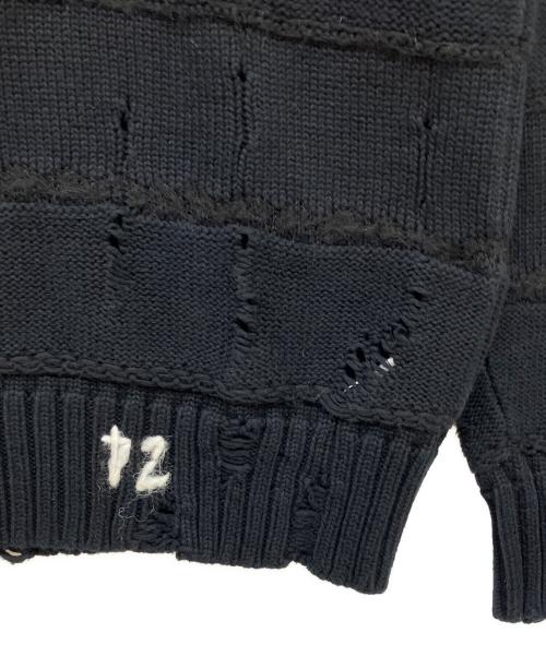DSQUARED2（ディースクエアード）DSQUARED2 (ディースクエアード) ダメージ加工ニット ブラック サイズ:Mの古着・服飾アイテム