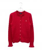 RALPH LAURENラルフローレン）の古着「ケーブルニットカーディガン」｜レッド