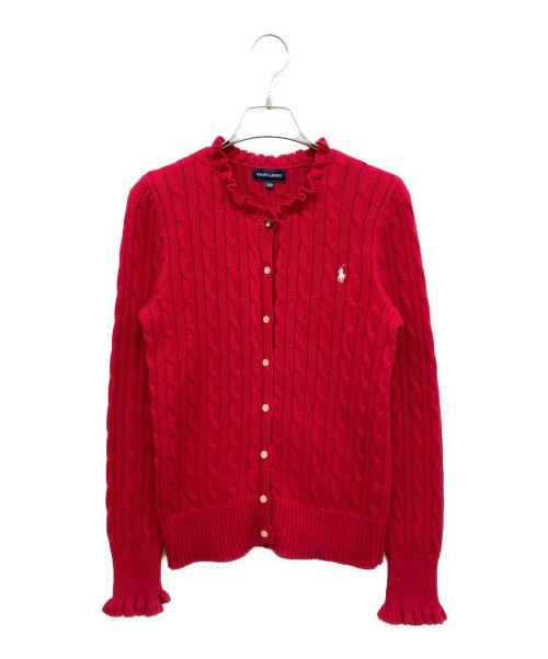 RALPH LAUREN（ラルフローレン）RALPH LAUREN (ラルフローレン) ケーブルニットカーディガン レッド サイズ:160cmの古着・服飾アイテム