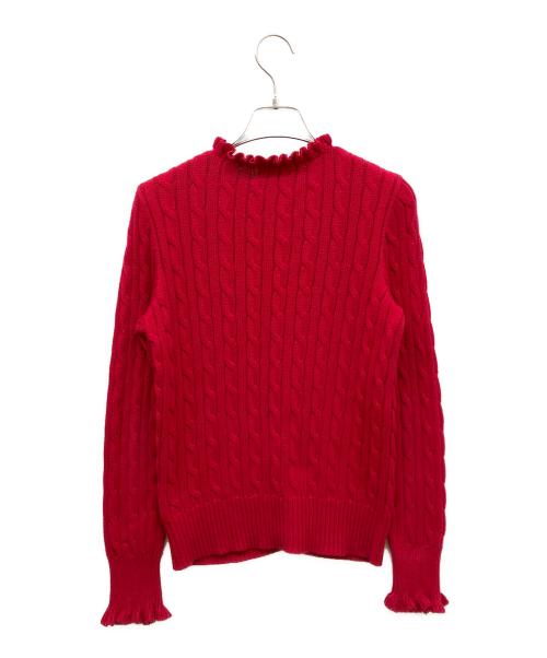 RALPH LAUREN（ラルフローレン）RALPH LAUREN (ラルフローレン) ケーブルニットカーディガン レッド サイズ:160cmの古着・服飾アイテム