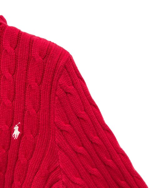 RALPH LAUREN（ラルフローレン）RALPH LAUREN (ラルフローレン) ケーブルニットカーディガン レッド サイズ:160cmの古着・服飾アイテム