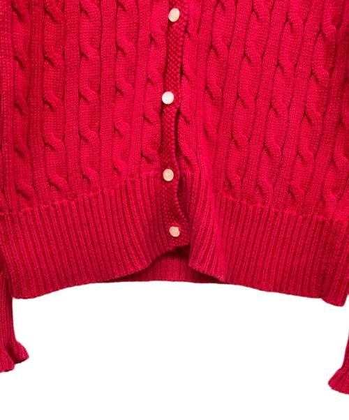 RALPH LAUREN（ラルフローレン）RALPH LAUREN (ラルフローレン) ケーブルニットカーディガン レッド サイズ:160cmの古着・服飾アイテム