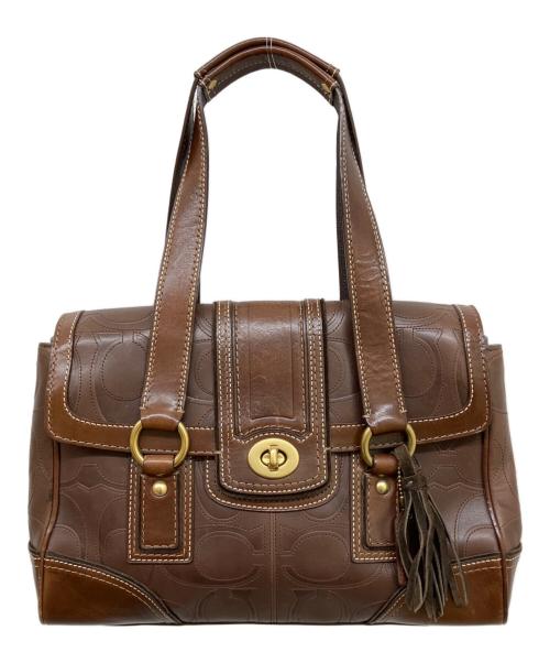 COACH（コーチ）COACH (コーチ) レザーショルダーバッグ ブラウンの古着・服飾アイテム