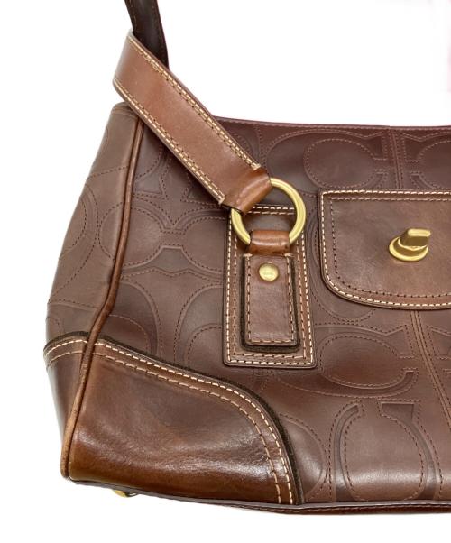 COACH（コーチ）COACH (コーチ) レザーショルダーバッグ ブラウンの古着・服飾アイテム
