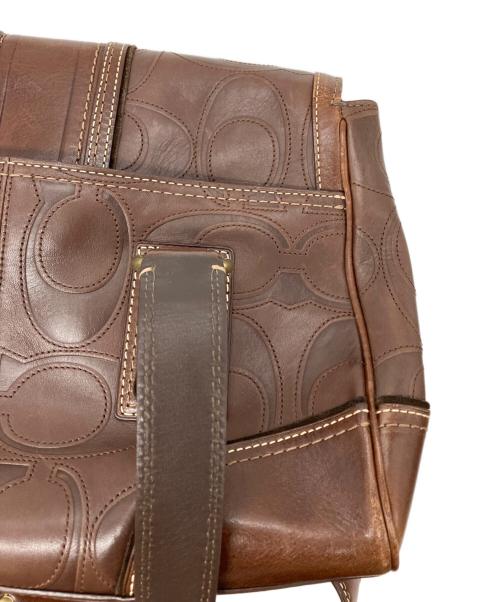 COACH（コーチ）COACH (コーチ) レザーショルダーバッグ ブラウンの古着・服飾アイテム