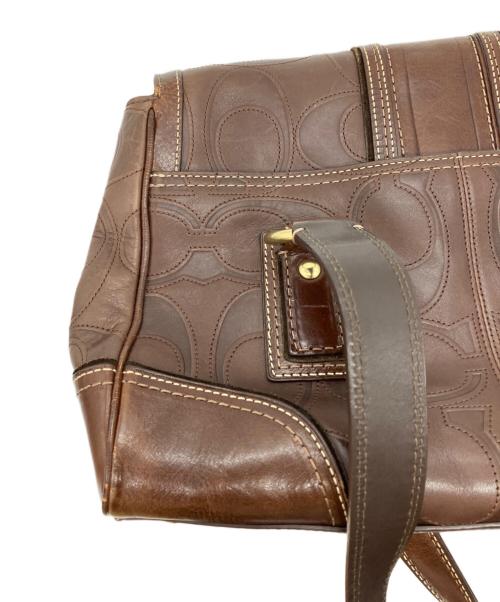 COACH（コーチ）COACH (コーチ) レザーショルダーバッグ ブラウンの古着・服飾アイテム