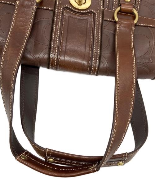 COACH（コーチ）COACH (コーチ) レザーショルダーバッグ ブラウンの古着・服飾アイテム