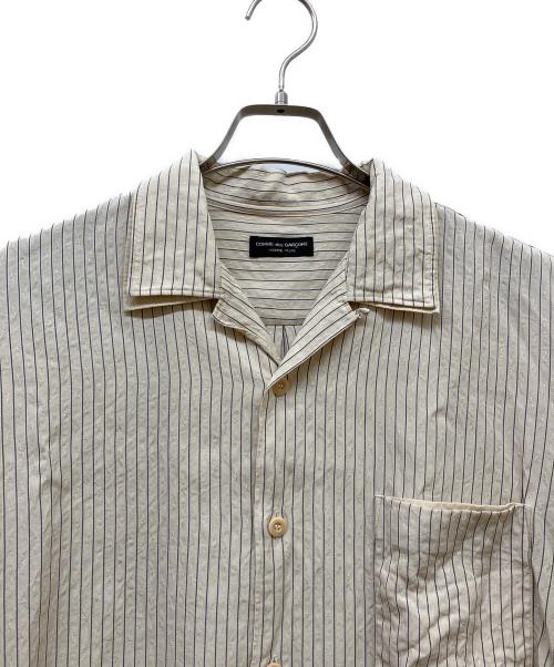 COMME des GARCONS HOMME PLUS（コムデギャルソンオムプリュス）COMME des GARCONS HOMME PLUS (コムデギャルソンオムプリュス) ストライプレーヨンシャツ アイボリー サイズ:-の古着・服飾アイテム