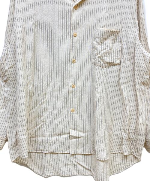 COMME des GARCONS HOMME PLUS（コムデギャルソンオムプリュス）COMME des GARCONS HOMME PLUS (コムデギャルソンオムプリュス) ストライプレーヨンシャツ アイボリー サイズ:-の古着・服飾アイテム