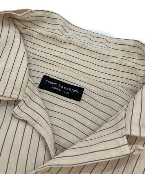 COMME des GARCONS HOMME PLUS（コムデギャルソンオムプリュス）COMME des GARCONS HOMME PLUS (コムデギャルソンオムプリュス) ストライプレーヨンシャツ アイボリー サイズ:-の古着・服飾アイテム