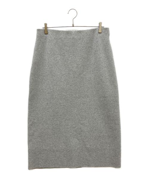 23区（ニジュウサンク）23区 (ニジュウサンク) 【洗える】カシミヤブレンド Iライン ニットスカート ライトグレー サイズ:48の古着・服飾アイテム