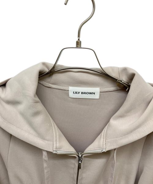 Lily Brown（リリーブラウン）Lily Brown (リリーブラウン) ボンディングフーディーワンピース ベージュ サイズ:PSの古着・服飾アイテム