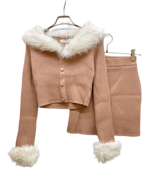 darich（ダーリッチ）darich (ダーリッチ) ファーカラーリブセットアップ ブラウン サイズ:SIZE Freeの古着・服飾アイテム