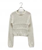 CLANEクラネ）の古着「HOLE SWITCHING KNIT TOPS」｜ホワイト