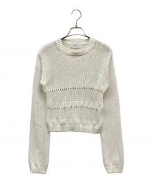 CLANE（クラネ）の古着「HOLE SWITCHING KNIT TOPS」｜ホワイト