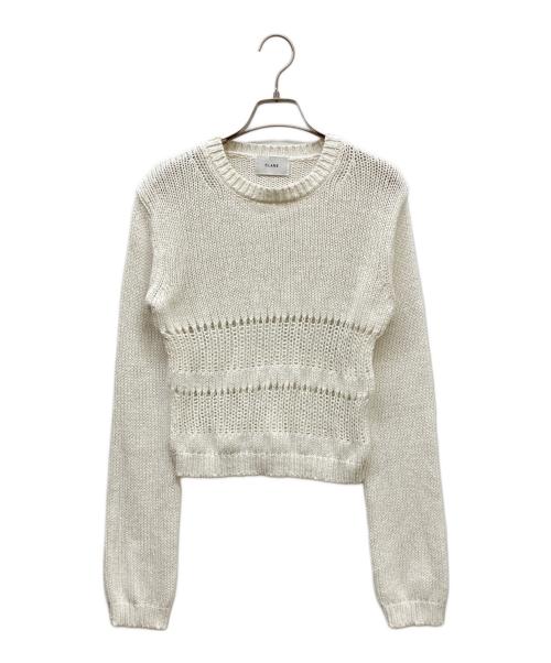 CLANE（クラネ）CLANE (クラネ) HOLE SWITCHING KNIT TOPS ホワイト サイズ:1の古着・服飾アイテム