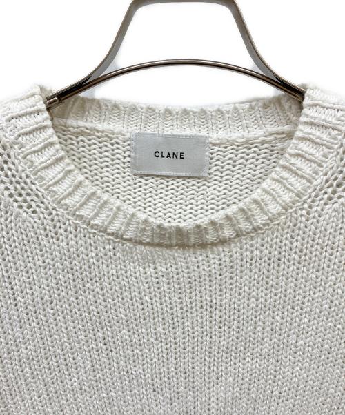 CLANE（クラネ）CLANE (クラネ) HOLE SWITCHING KNIT TOPS ホワイト サイズ:1の古着・服飾アイテム