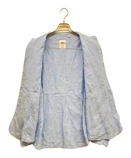 DANTON（ダントン）DANTON (ダントン) ストライプリネンシャツ スカイブルー サイズ:42の古着・服飾アイテム