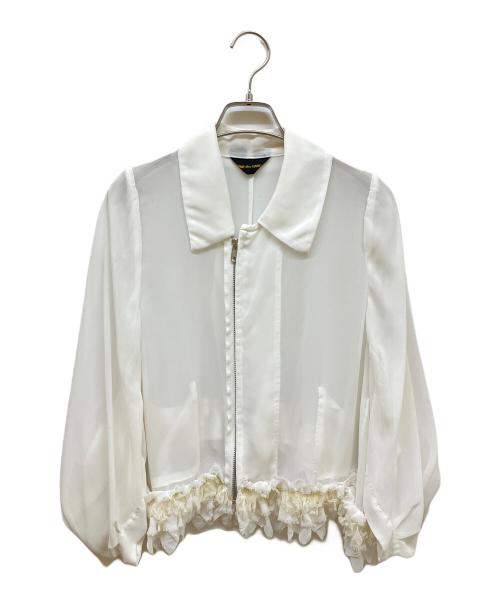 COMME des GARCONS（コムデギャルソン）COMME des GARCONS (コムデギャルソン) シースルーフリルジャケット ホワイト サイズ:SIZE Mの古着・服飾アイテム