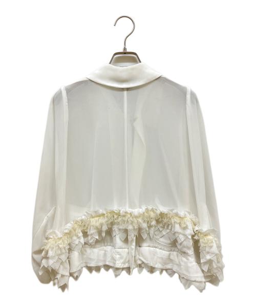 COMME des GARCONS（コムデギャルソン）COMME des GARCONS (コムデギャルソン) シースルーフリルジャケット ホワイト サイズ:SIZE Mの古着・服飾アイテム