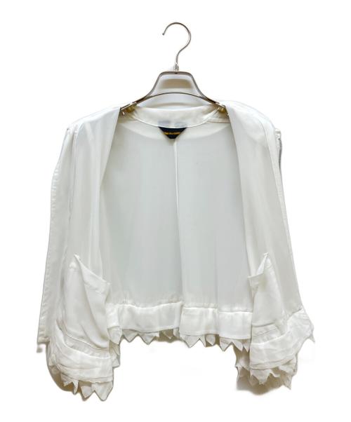 COMME des GARCONS（コムデギャルソン）COMME des GARCONS (コムデギャルソン) シースルーフリルジャケット ホワイト サイズ:SIZE Mの古着・服飾アイテム