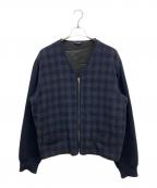 agnes b hommeアニエスベーオム）の古着「ニットスリーブウールジャケット」｜ネイビー