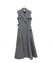 L'AUBE BLANC（ローブ ブラン）の古着「Sleeveless Coat Dress」｜チャコールグレー