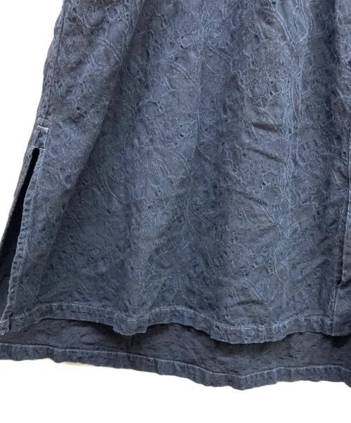 GRAPH ZERO（グラフゼロ）GRAPH ZERO (グラフゼロ) プリーテッドドレスシャツワンピース インディゴ サイズ:Fの古着・服飾アイテム