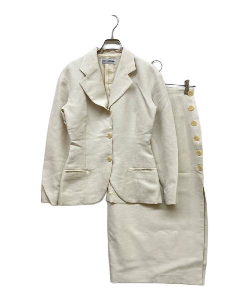 DOLCE & GABBANA（ドルチェ＆ガッバーナ）DOLCE & GABBANA (ドルチェ＆ガッバーナ) セットアップスーツ アイボリー サイズ:40の古着・服飾アイテム