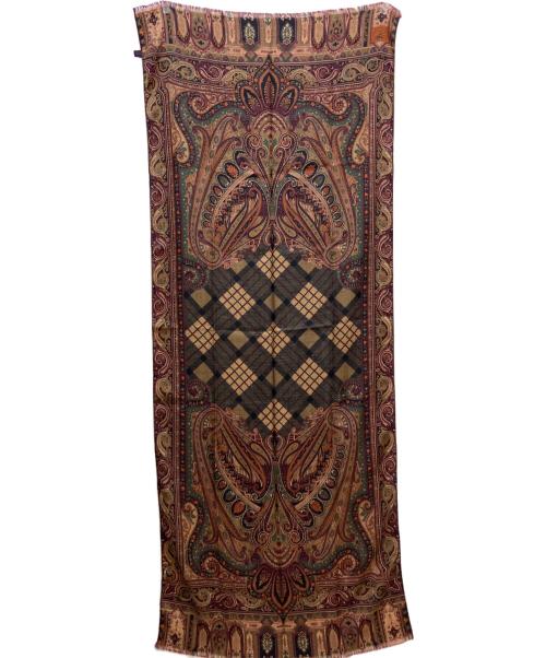 ETRO（エトロ）ETRO (エトロ) ウールシルクブレンドストール ブラウン サイズ:-の古着・服飾アイテム