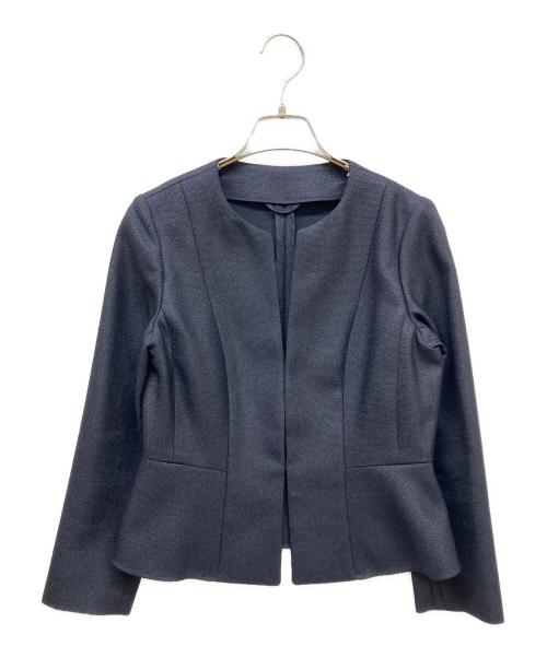 ANAYI（アナイ）ANAYI (アナイ) ノーカラージャケット ネイビー サイズ:36の古着・服飾アイテム