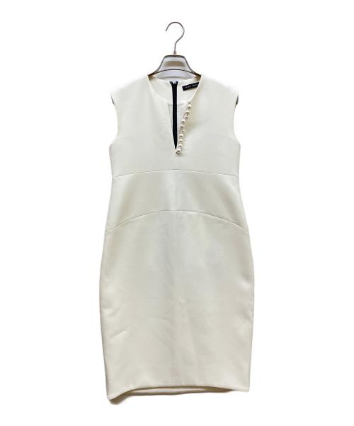 YOKO CHAN（ヨーコチャン）YOKO CHAN (ヨーコチャン) パール装飾ノースリーブワンピース ホワイト サイズ:SIZE 36の古着・服飾アイテム