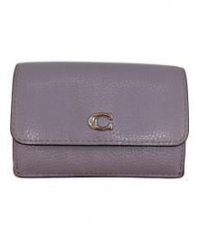 COACH（コーチ）の古着「ミニトライフォールドウォレット」｜パープル