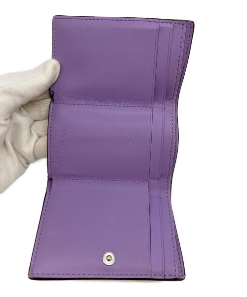 COACH（コーチ）COACH (コーチ) ミニトライフォールドウォレット パープルの古着・服飾アイテム