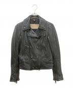BURBERRY BRITバーバリーブリット）の古着「ラムレザーライダースジャケット」｜ブラック