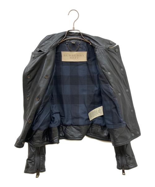 BURBERRY BRIT（バーバリーブリット）BURBERRY BRIT (バーバリーブリット) ラムレザーライダースジャケット ブラック サイズ:UK8の古着・服飾アイテム