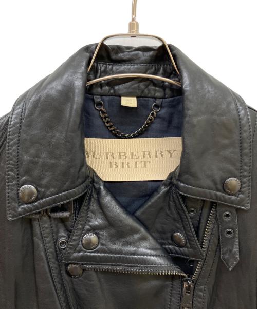 BURBERRY BRIT（バーバリーブリット）BURBERRY BRIT (バーバリーブリット) ラムレザーライダースジャケット ブラック サイズ:UK8の古着・服飾アイテム