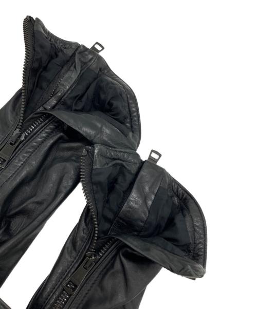 BURBERRY BRIT（バーバリーブリット）BURBERRY BRIT (バーバリーブリット) ラムレザーライダースジャケット ブラック サイズ:UK8の古着・服飾アイテム