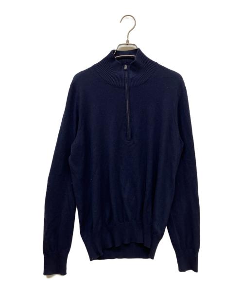 Maison Margiela（メゾンマルジェラ）Maison Margiela (メゾンマルジェラ) エルボーパッチハーフジップニット ネイビー サイズ:Sの古着・服飾アイテム