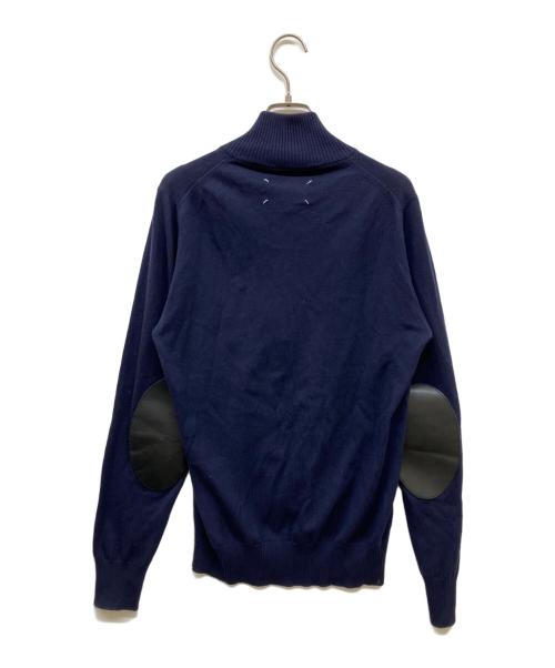 Maison Margiela（メゾンマルジェラ）Maison Margiela (メゾンマルジェラ) エルボーパッチハーフジップニット ネイビー サイズ:Sの古着・服飾アイテム