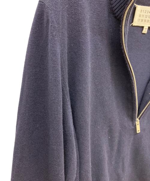 Maison Margiela（メゾンマルジェラ）Maison Margiela (メゾンマルジェラ) エルボーパッチハーフジップニット ネイビー サイズ:Sの古着・服飾アイテム