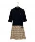 BURBERRY BLUE LABEL（バーバリー ブルー レーベル）の古着「ノバチェックドッキングワンピース」｜ブラック×ベージュ