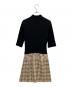BURBERRY BLUE LABEL (バーバリー ブルー レーベル) ノバチェックドッキングワンピース ブラック×ベージュ サイズ:38：10000円